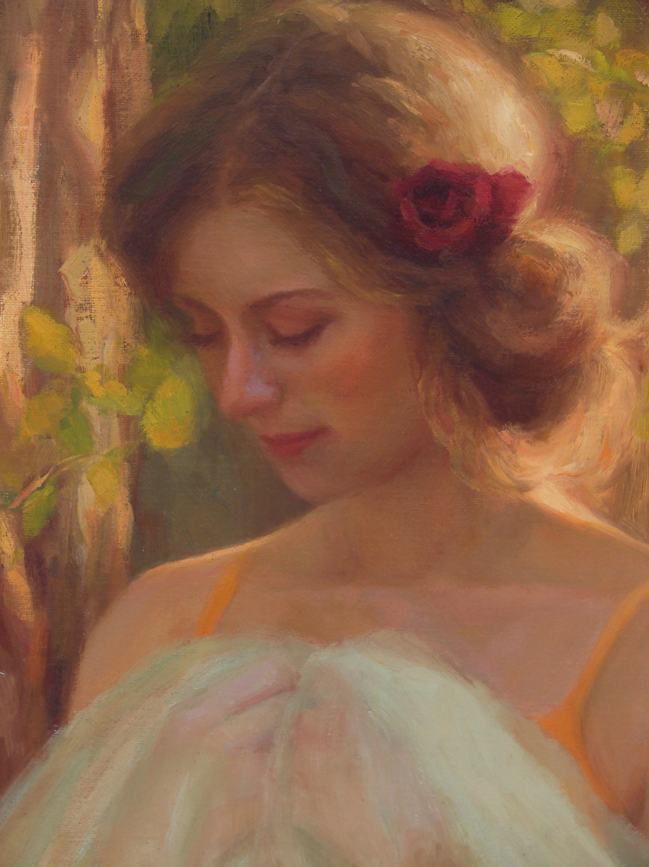 Autumn Light, Oil Painting - Brown Figurative Painting by Sherri Aldawood