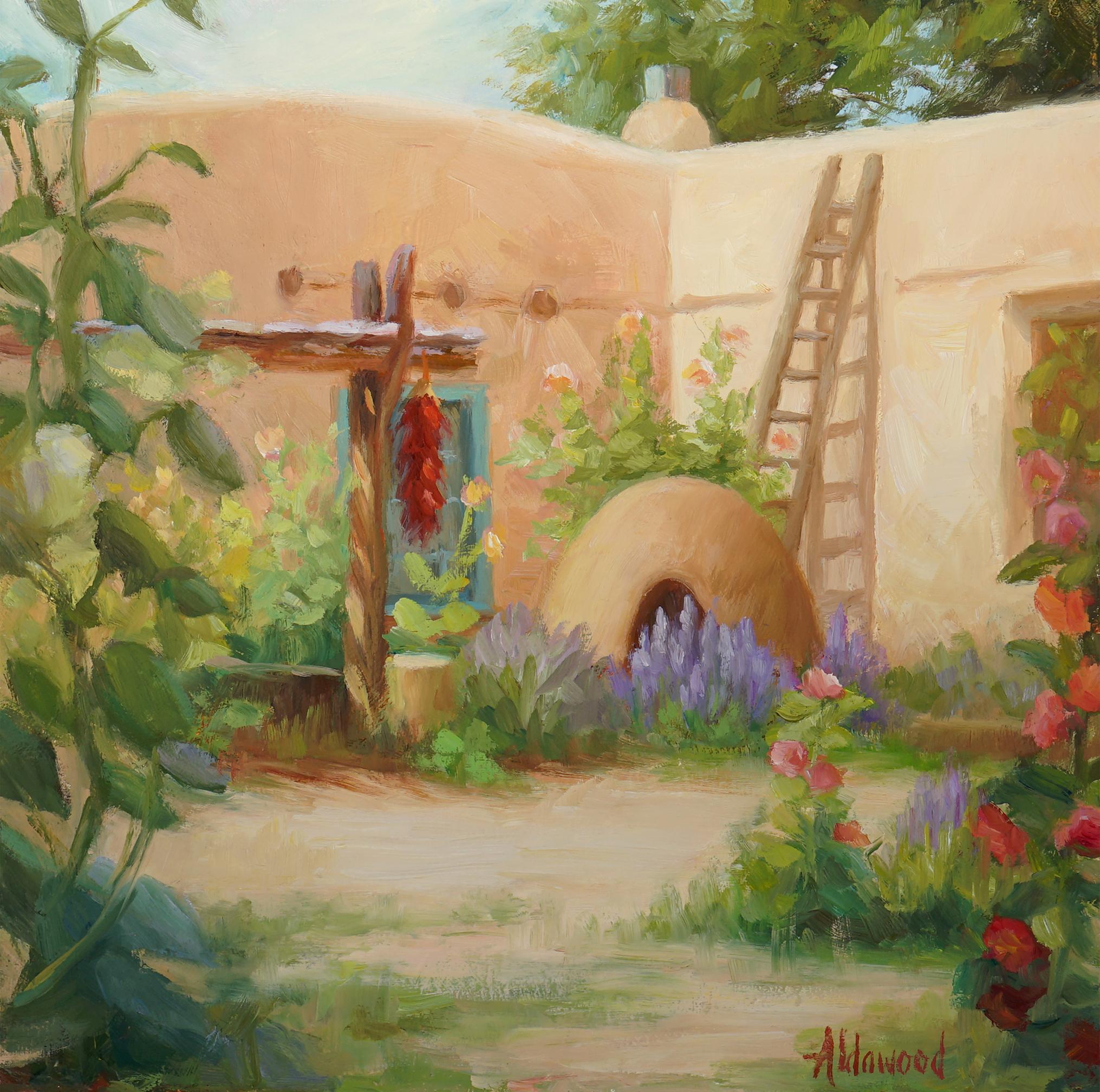 Kiva e agrifogli, Pittura a olio - Painting di Sherri Aldawood