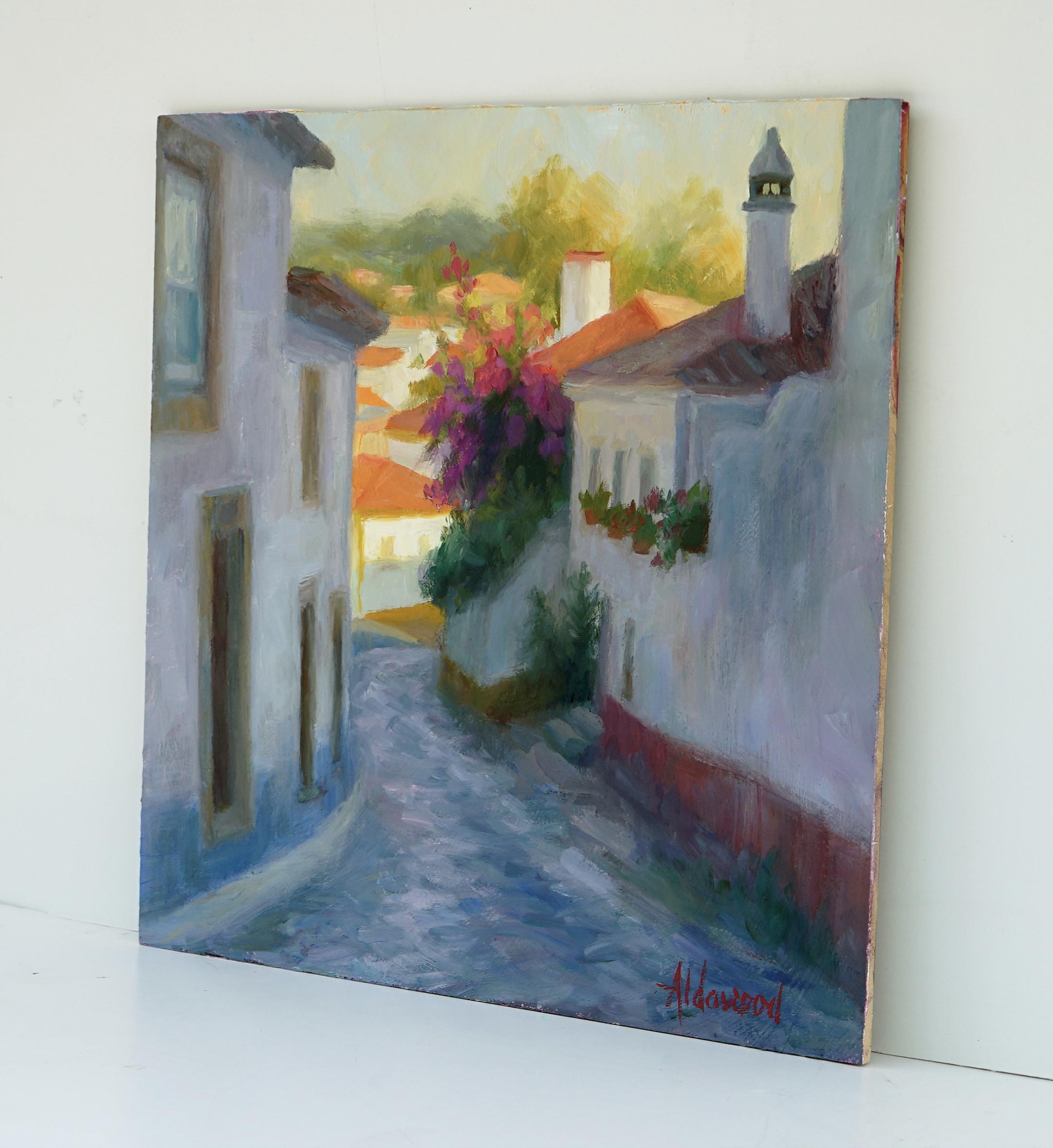 Atardecer en Obidos, Pintura al Óleo - Painting de Sherri Aldawood
