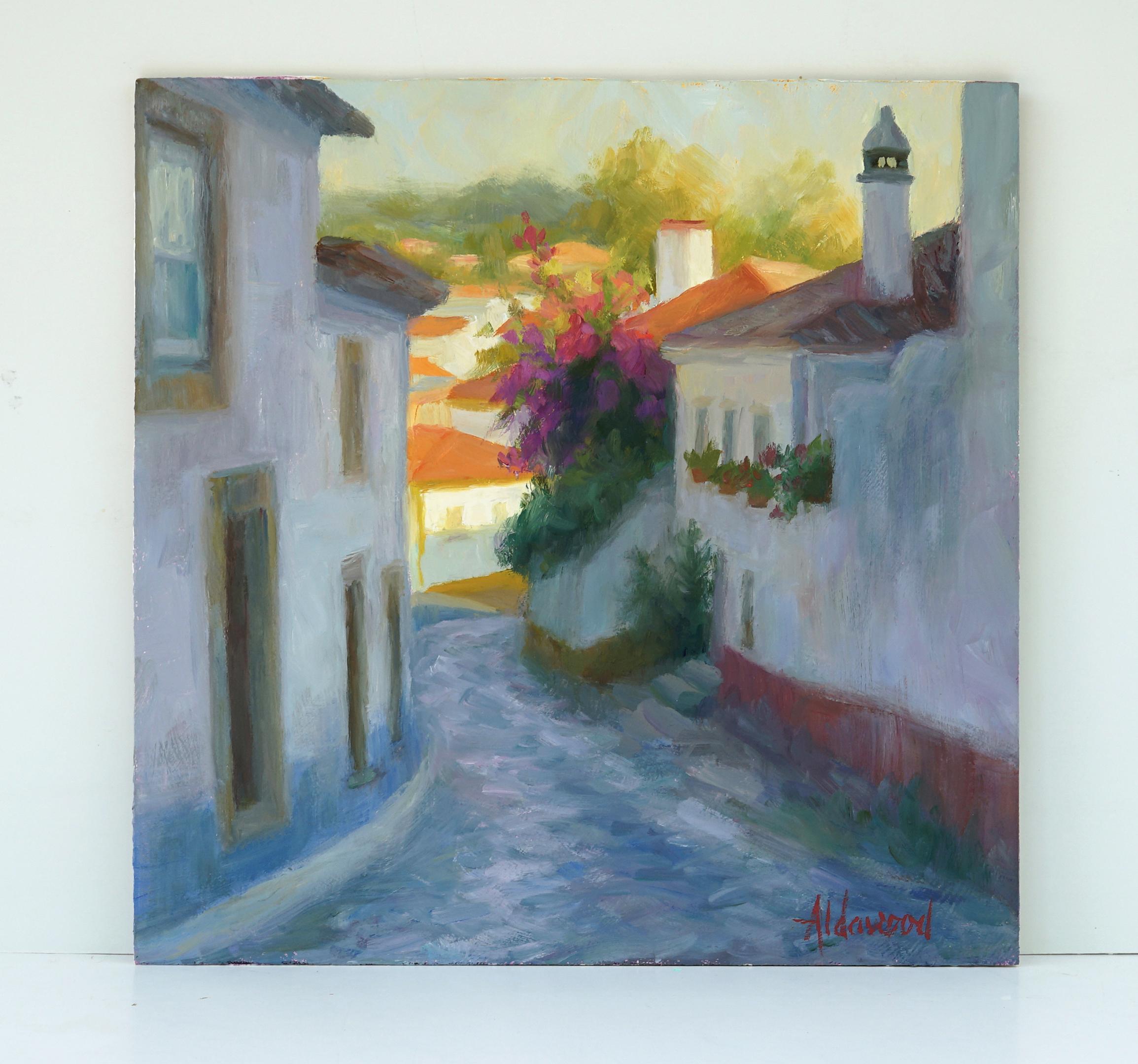 Atardecer en Obidos, Pintura al Óleo - Painting Impresionista de Sherri Aldawood