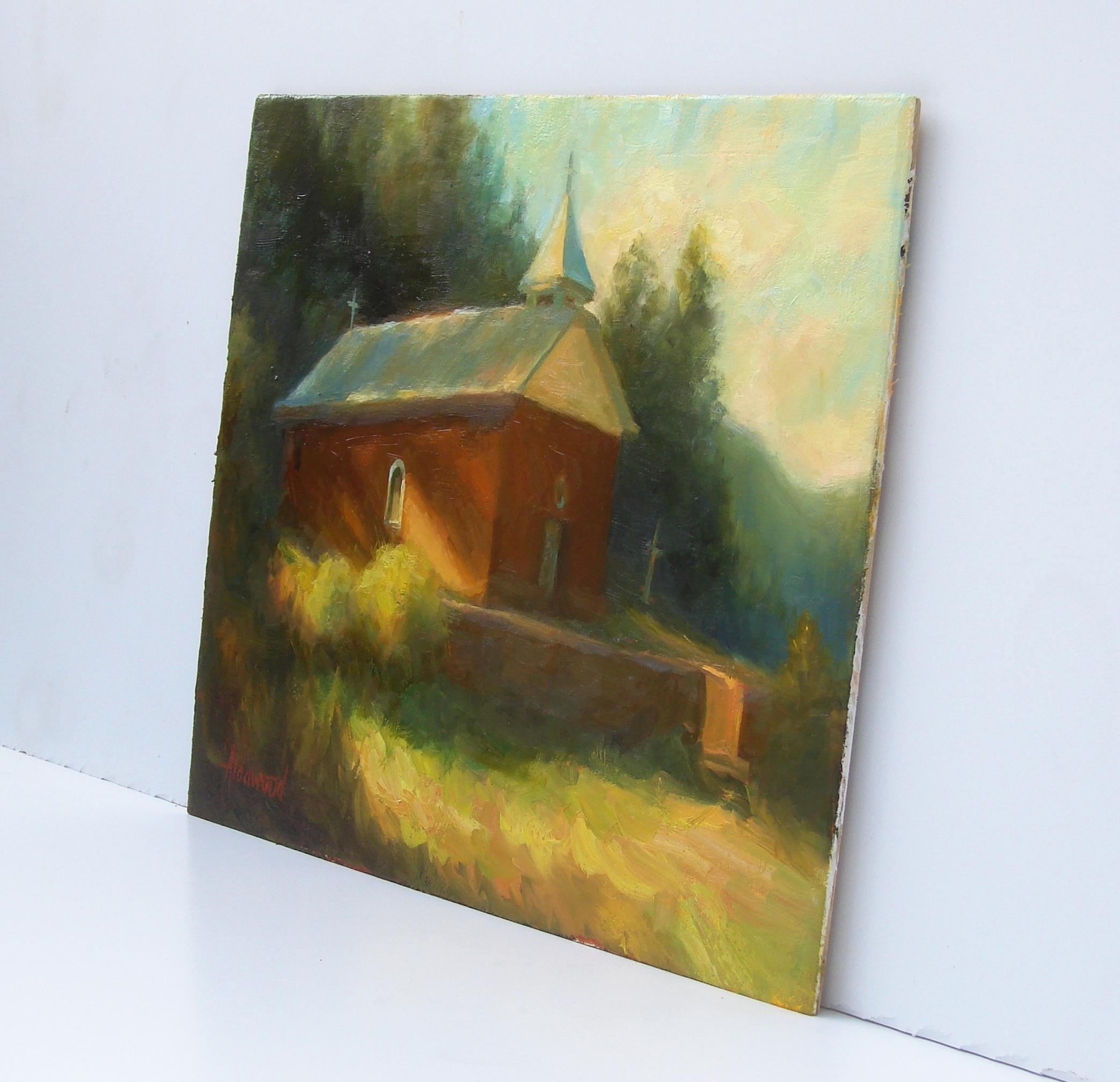 Vieja iglesia de Nuevo México, Pintura al óleo - Painting de Sherri Aldawood