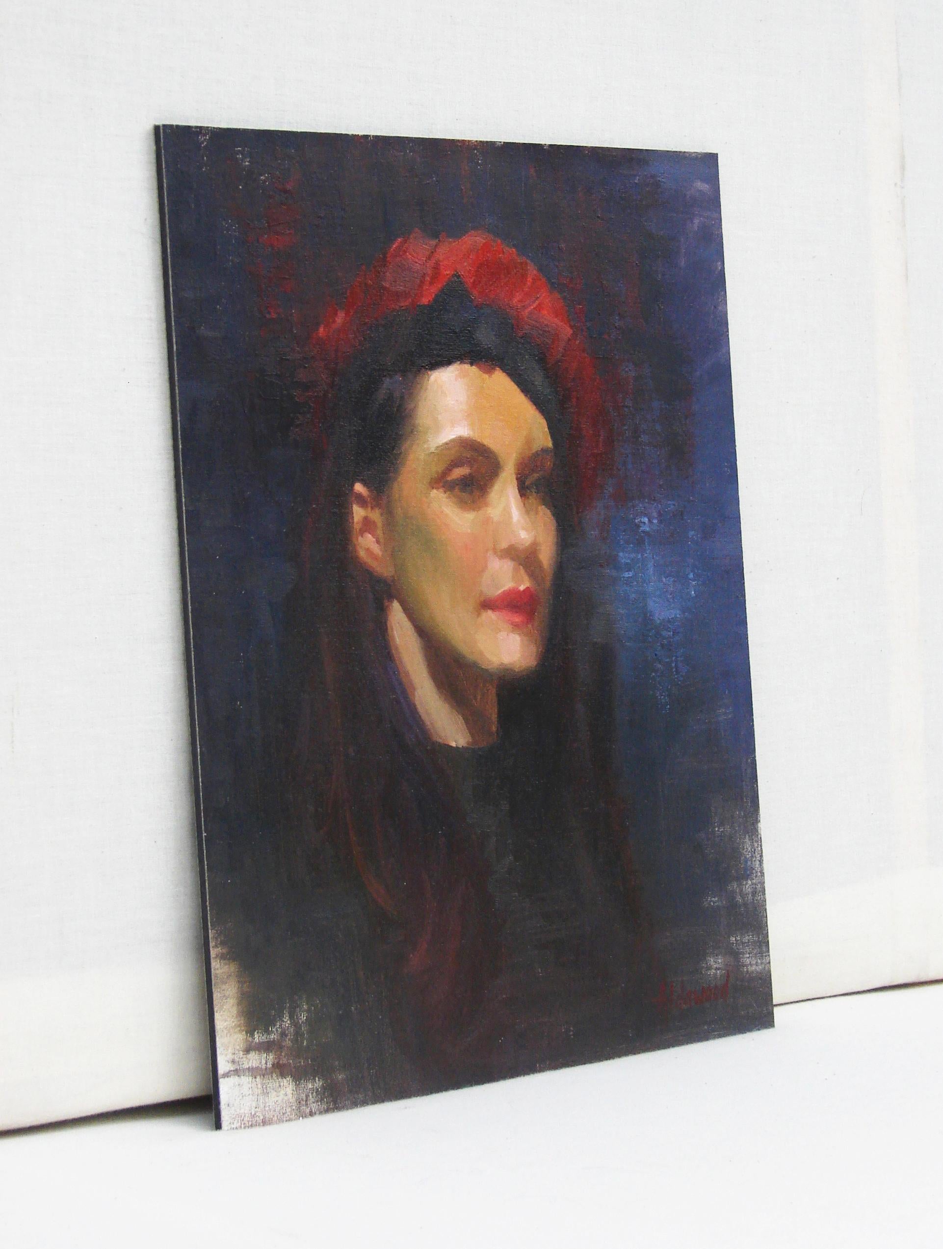 Red Beret - Painting by Sherri Aldawood