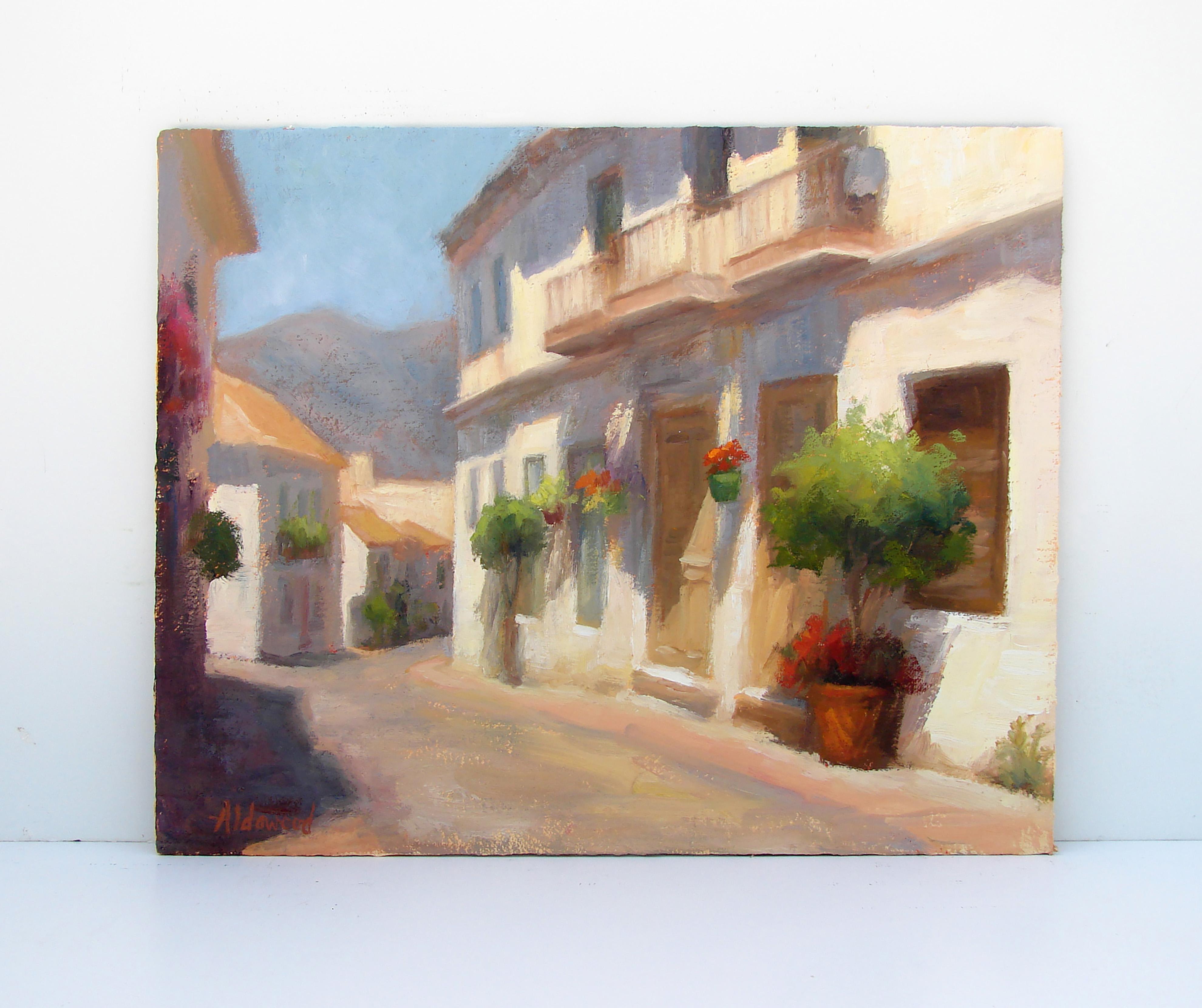 Rustic Building in Estepona, Oil Painting For Sale 1