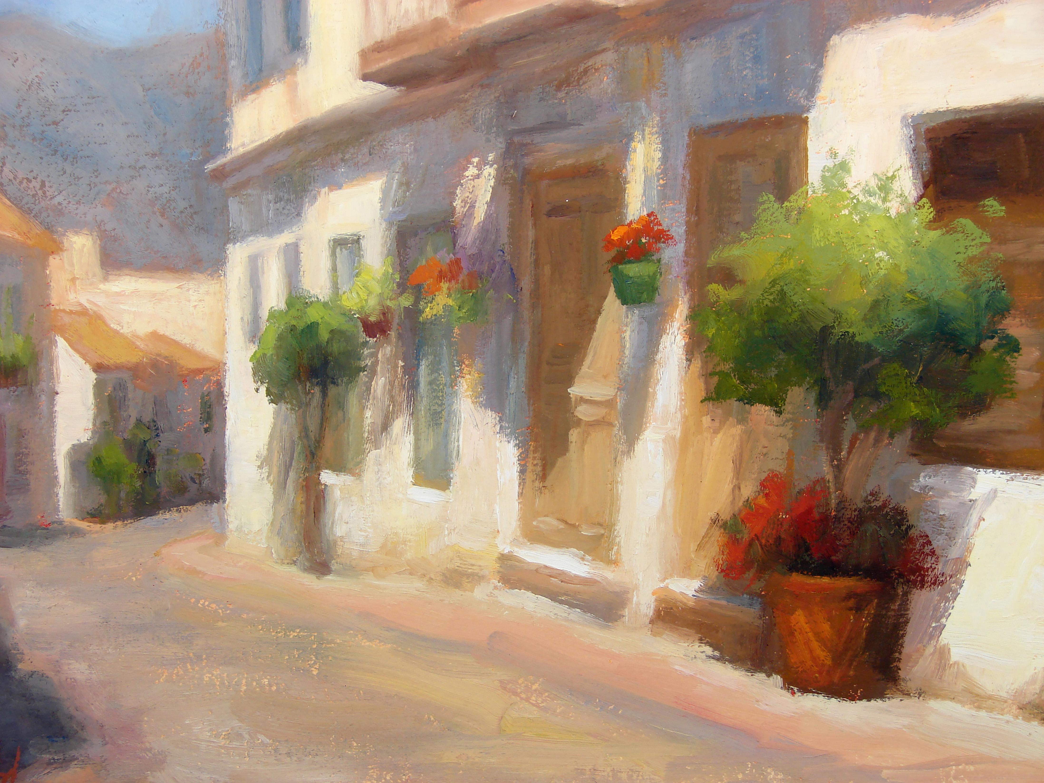 Rustic Building in Estepona, Oil Painting For Sale 2