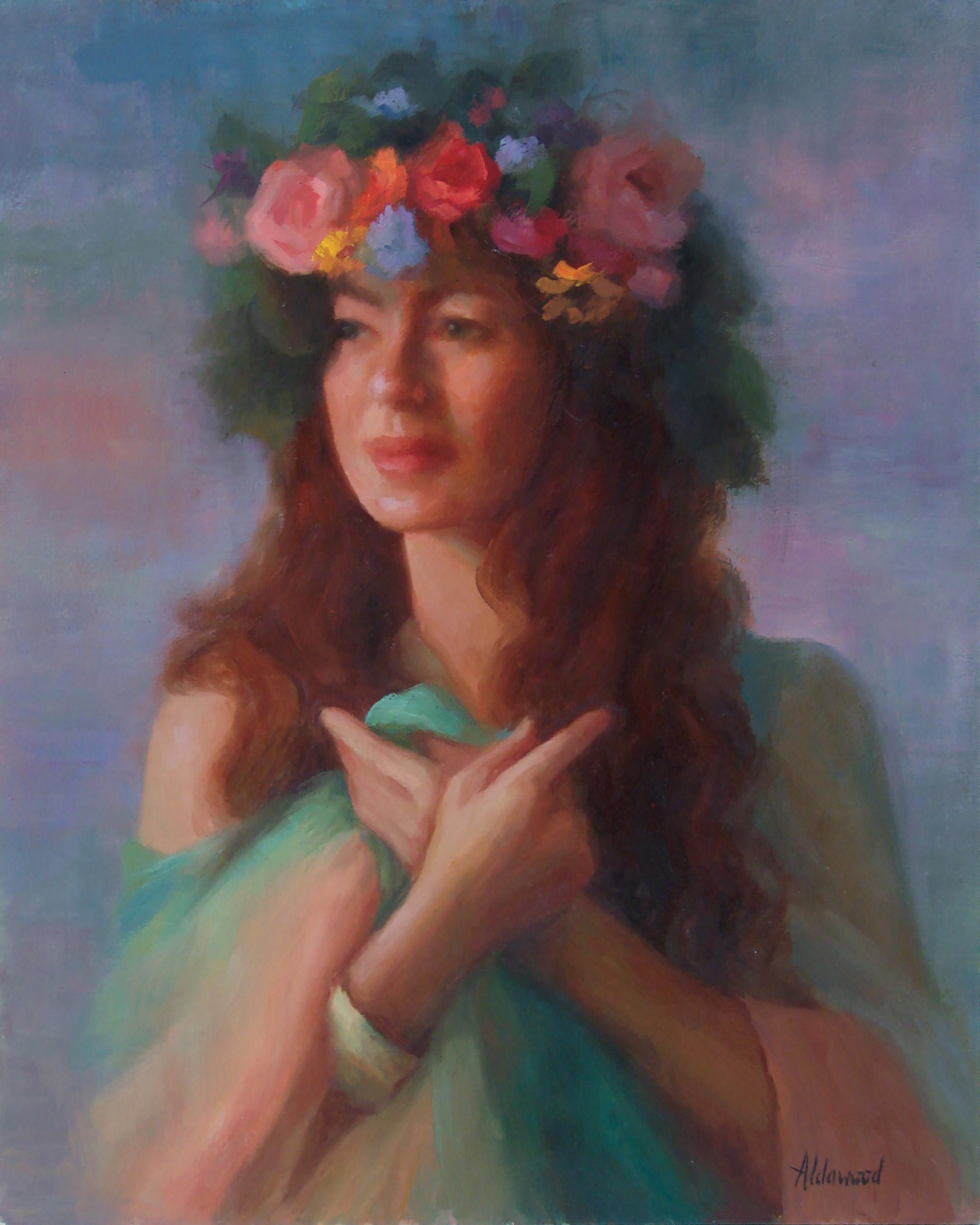 Sherri Aldawood Figurative Painting - Spring Flowers, Oil Painting