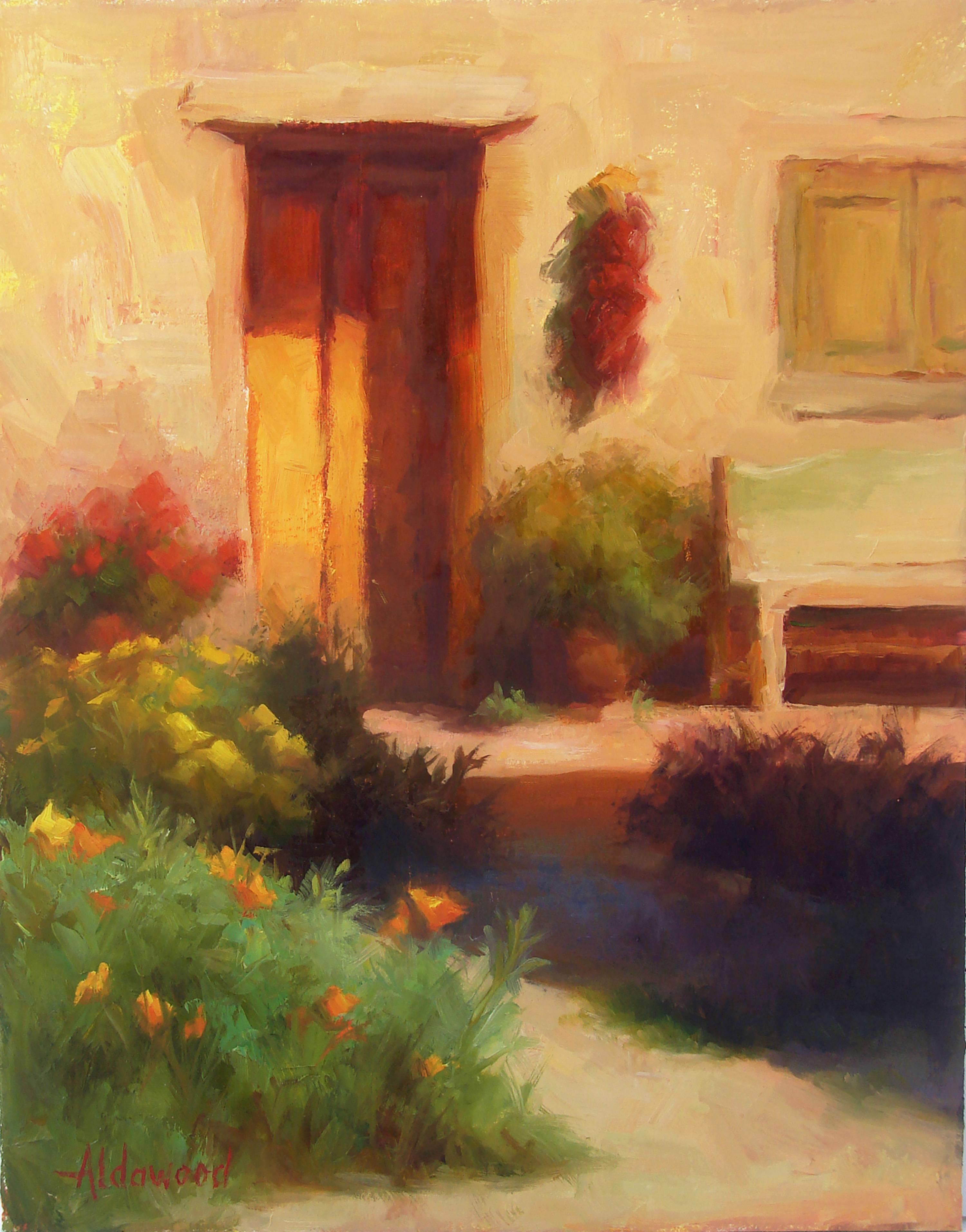 Sherri Aldawood Interior Painting - Taos Sunlight, Oil Painting