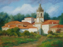 Village Steeple, Oil Painting