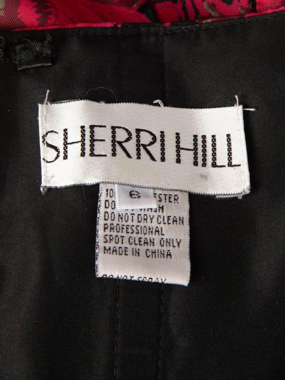 Sherri Hill - Mini-robe sans bretelles imprimée rose, taille M en vente 1