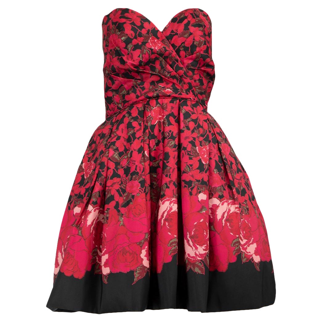 Sherri Hill - Mini-robe sans bretelles imprimée rose, taille M