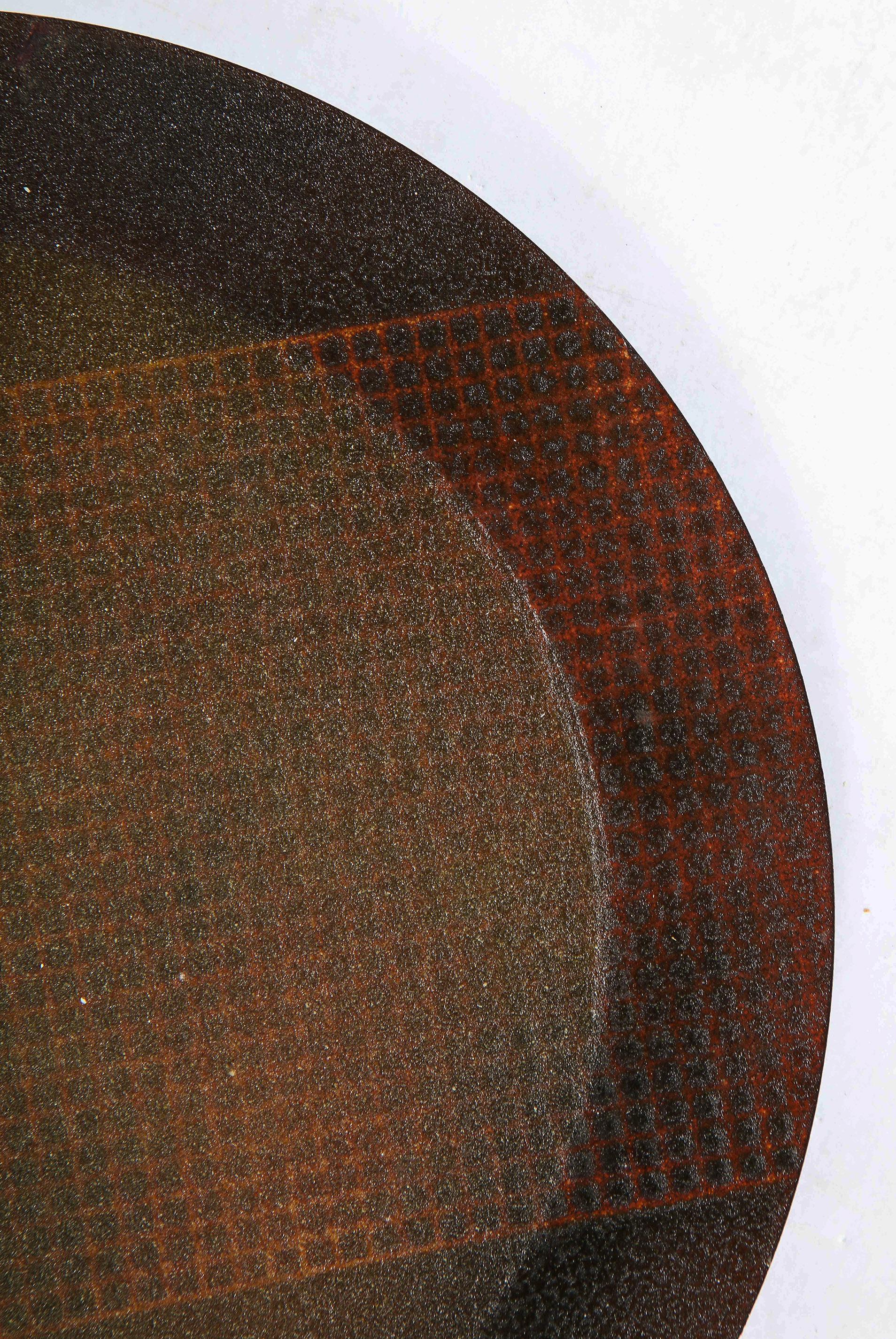 Enamel on copper plate form
Signed en verso