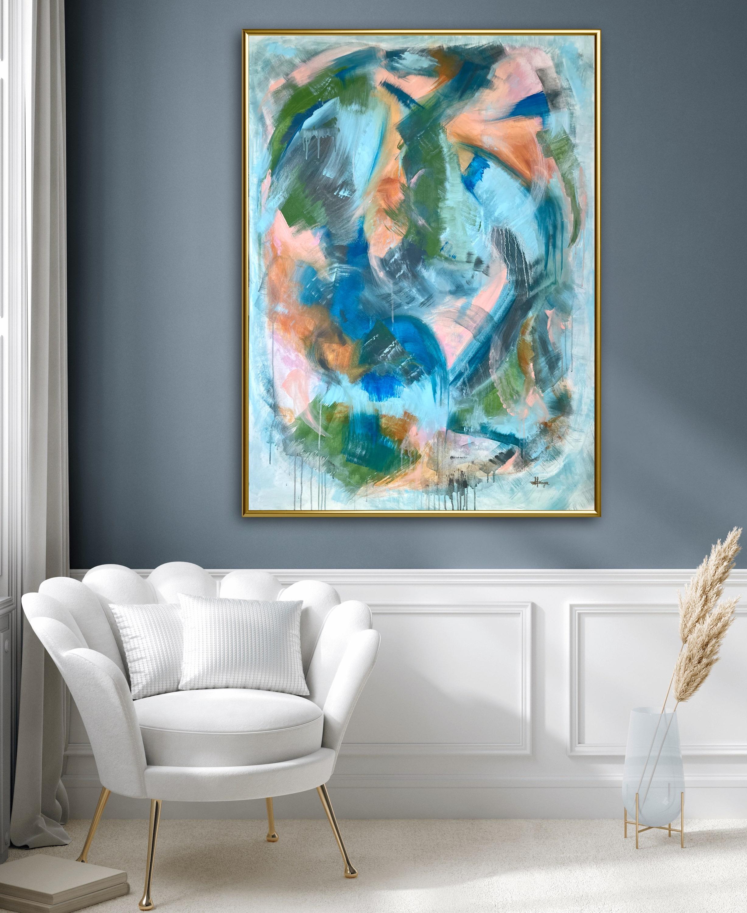 Una grande avventura 2 - Pittura astratta gestuale con Bigli - Painting di Sherri Springer