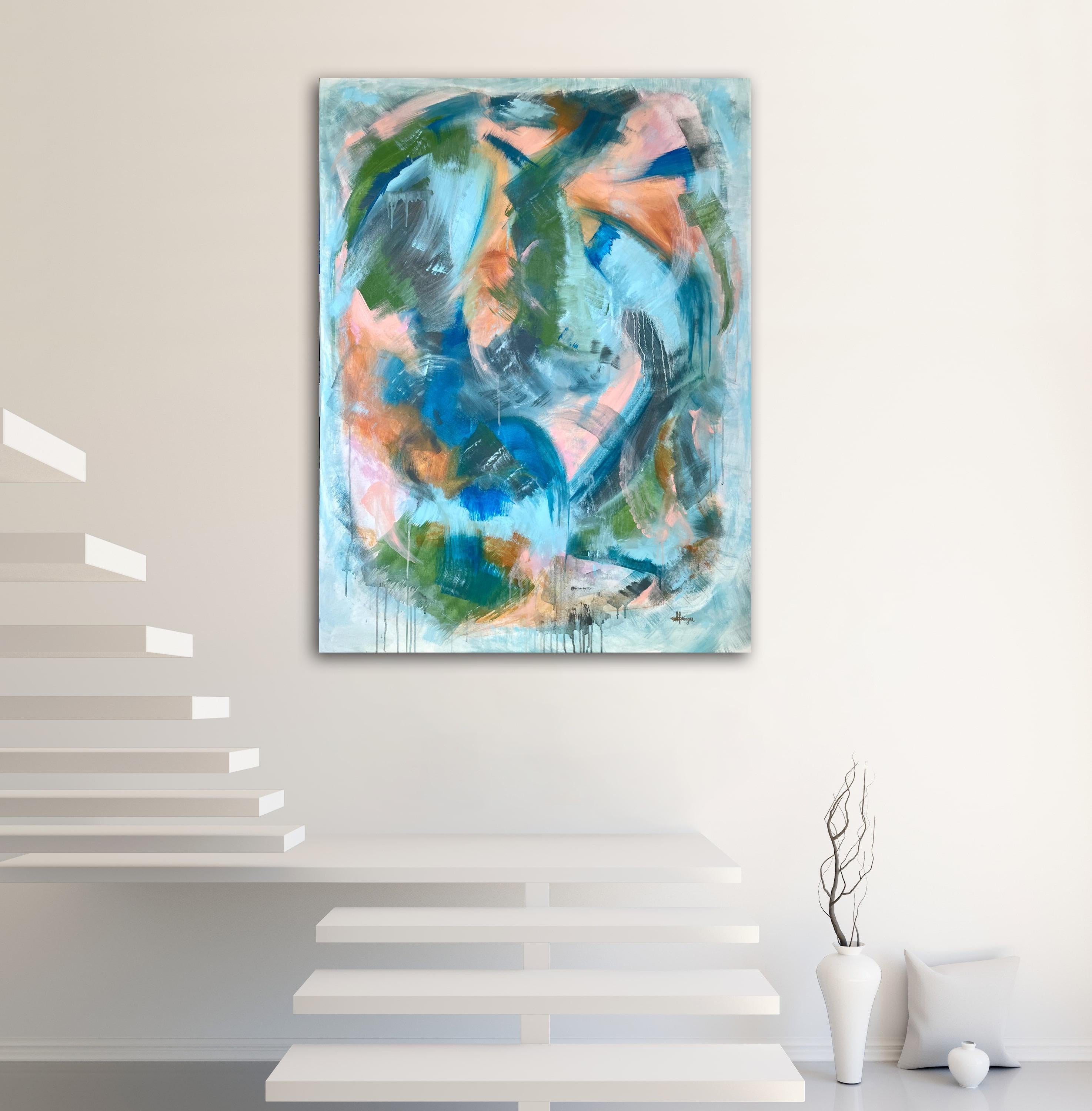 Una grande avventura 2 - Pittura astratta gestuale con Bigli - Painting Espressionismo astratto di Sherri Springer