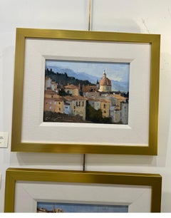 Ancient Florence Sky by Sherrie Russ Levine, Framed Italian Cityscape Painting