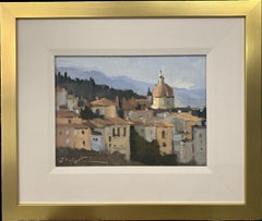 Ancient Florence Sky by Sherrie Russ Levine, Framed Italian Cityscape Painting