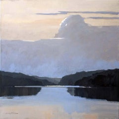 Aire crepuscular by Sherrie Russ Levine, Pintura cuadrada de paisaje