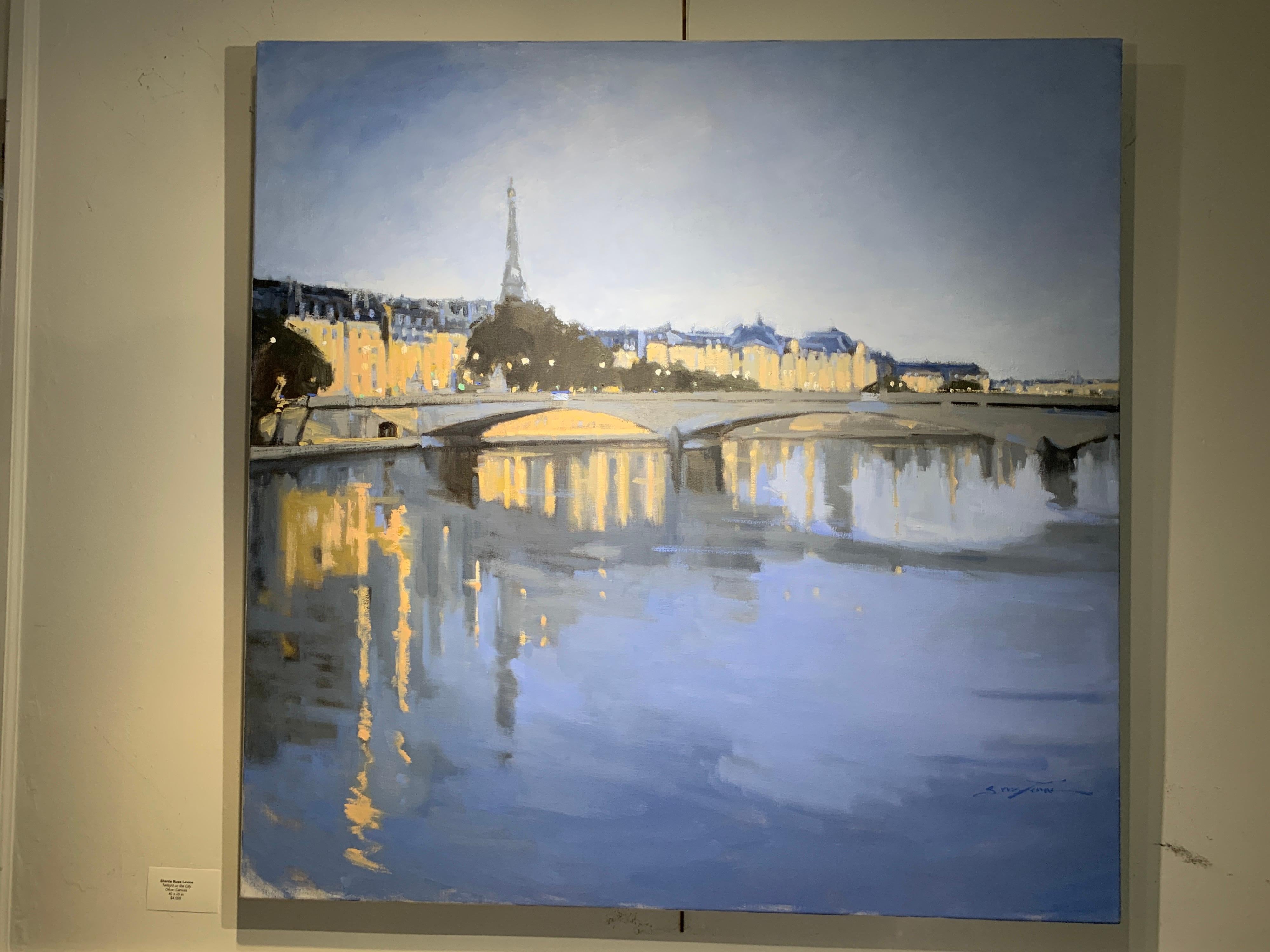 Twilight on the City by Sherrie Russ Levine, Parisian Painting, Eiffel Tower 3