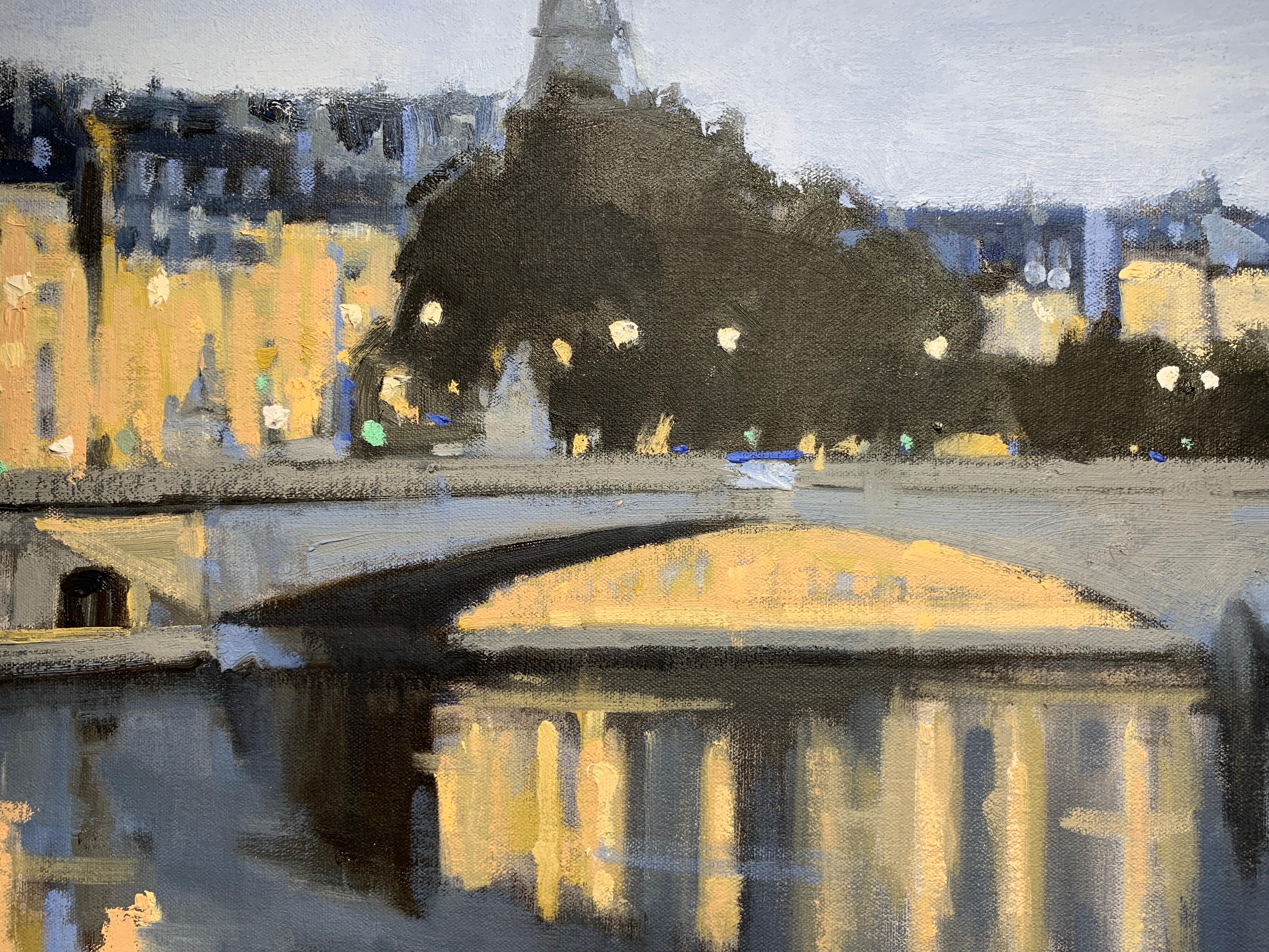 Twilight on the City by Sherrie Russ Levine, Parisian Painting, Eiffel Tower 5