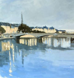 Twilight on the City by Sherrie Russ Levine, Parisian Painting, Eiffel Tower