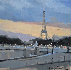 Views from the Seine No. 27 by Sherrie Russ Levine, Framed Paris Painting