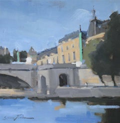 Views from the Seine No. 28 by Sherrie Russ Levine, Framed Paris Painting