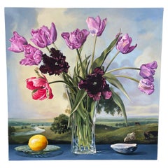 Sherrie Wolf, 1952-, "Frühlingsmorgen" Fotorealistisches Stillleben, Ref. Bierstadt