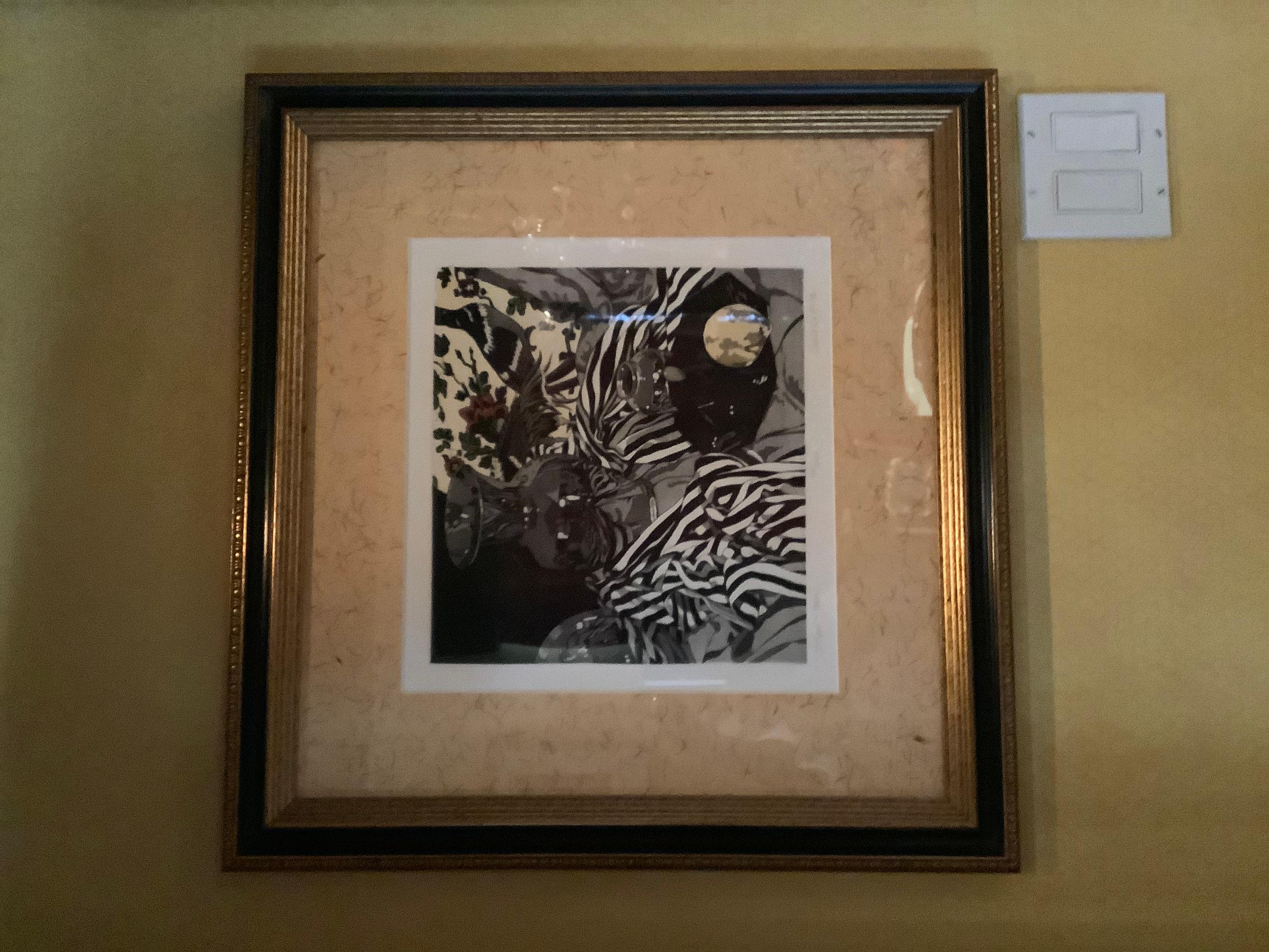Sherrie Wolf Stripes and Pear Cookie Tin Still Life signée et numérotée Aqua Tint  Excellent état - En vente à Locust Valley, NY