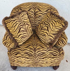 Sherrill Armchair Tufted Animal Print Arm Covers