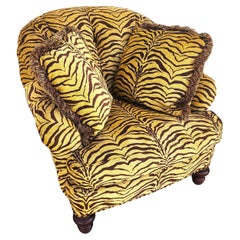 Sherrill Armchair Tufted Animal Print Arm Covers