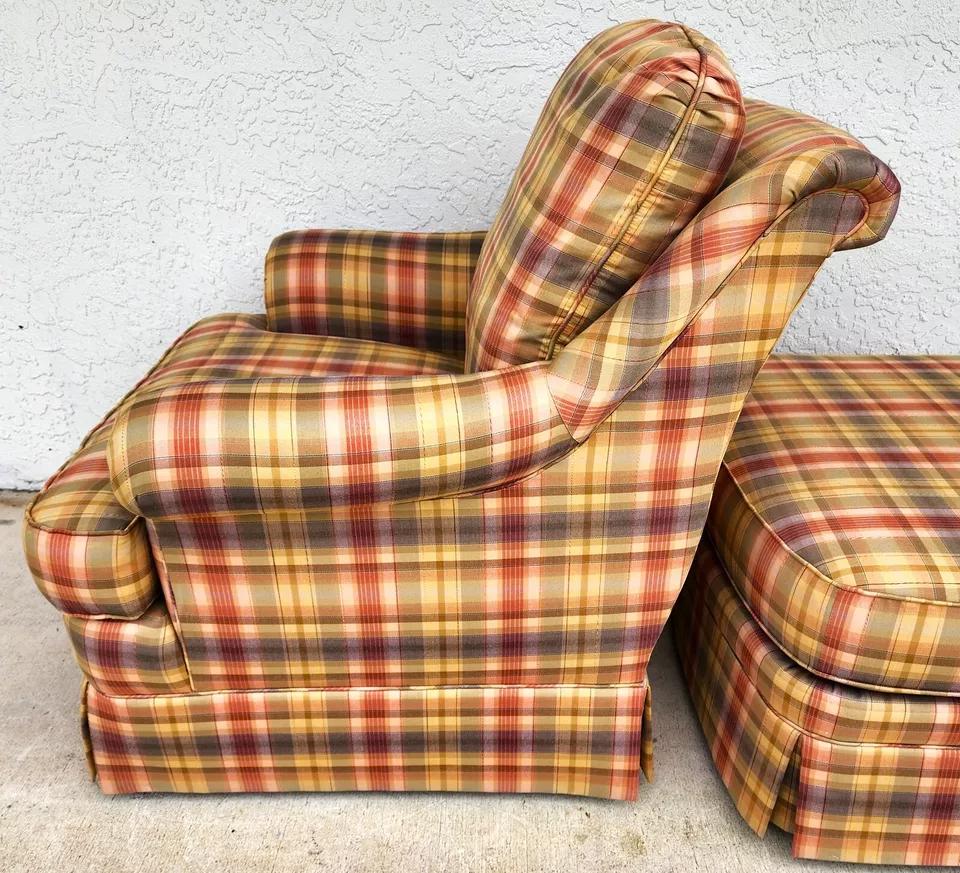 Sherrill English Country Club Chair & Ottoman For Sale 5