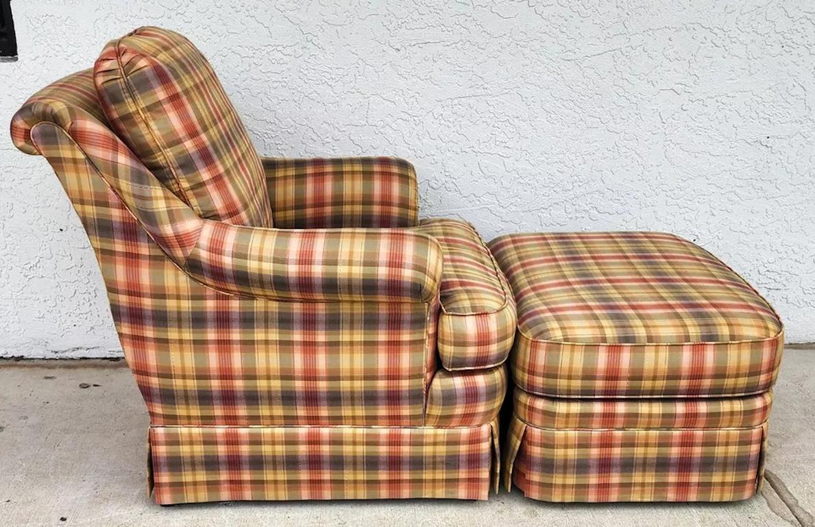 Sherrill English Country Club Chair & Ottoman For Sale 6