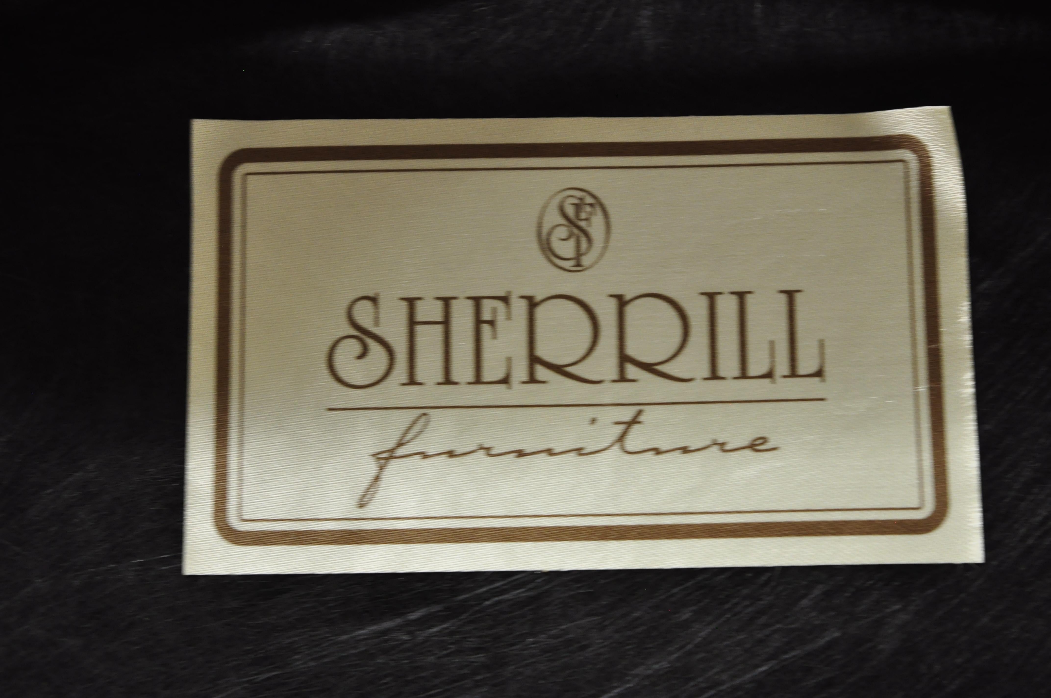 Sherrill French Provincial Louis XV Style Woven Skirt Bergere Lounge Arm Chair 3