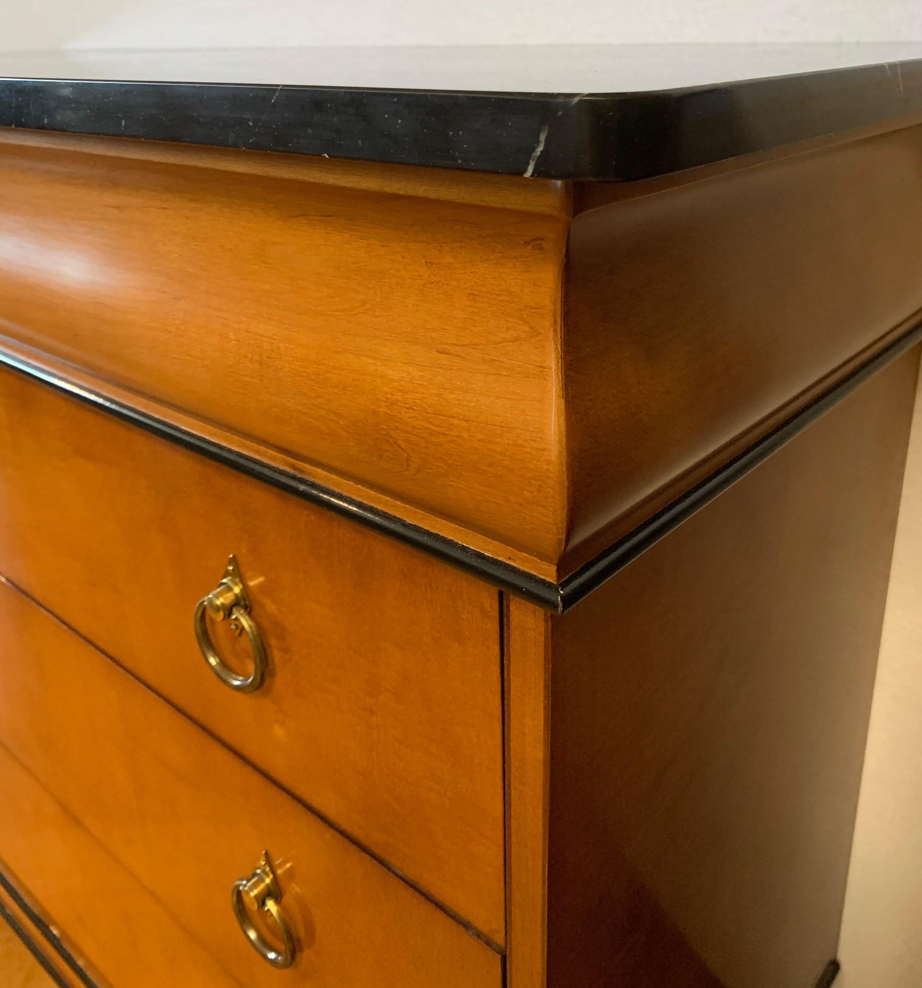 Neoclassical Style Marble-Top Dresser Chest of Drawers by Sherrill 6