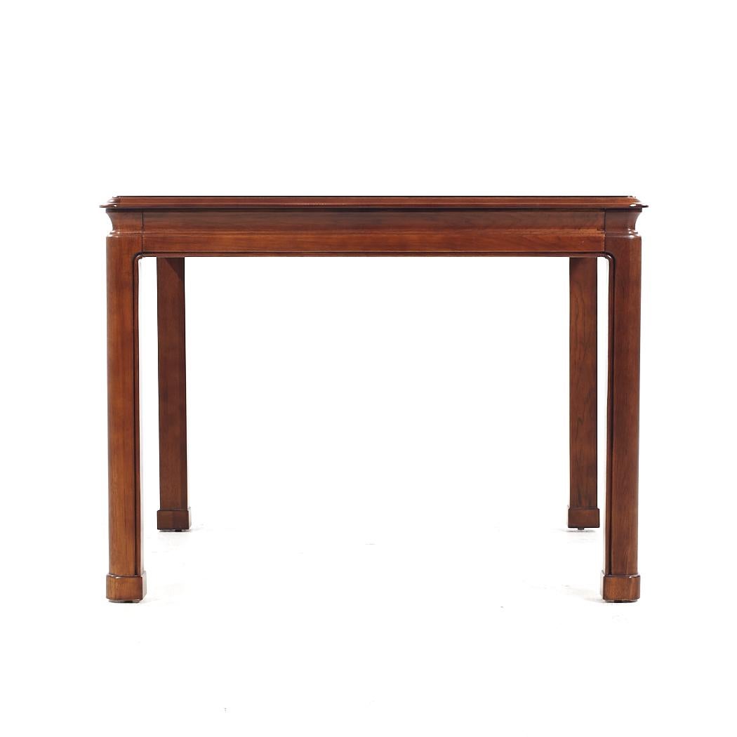Sherrill Furniture Contemporary Walnut Game Table

This game table measures: 40 wide x 40 deep x 29.5 inches high, with a chair clearance of 25 inches

About Photos: We take our photos in a controlled lighting studio to show as much detail as
