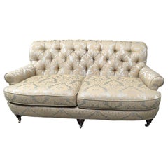 Vintage Edwardian Style Upholstered Sherrill Of North Carolina Sofa Settee Couch