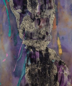 "Alien" Sherron Francis, Female Ab-Ex, Purple, Yellow, Gestural, Black and White