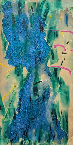 Vintage "Bay Queen I," Sherron Francis, Female Abstract Expressionism, Blue Lyrical