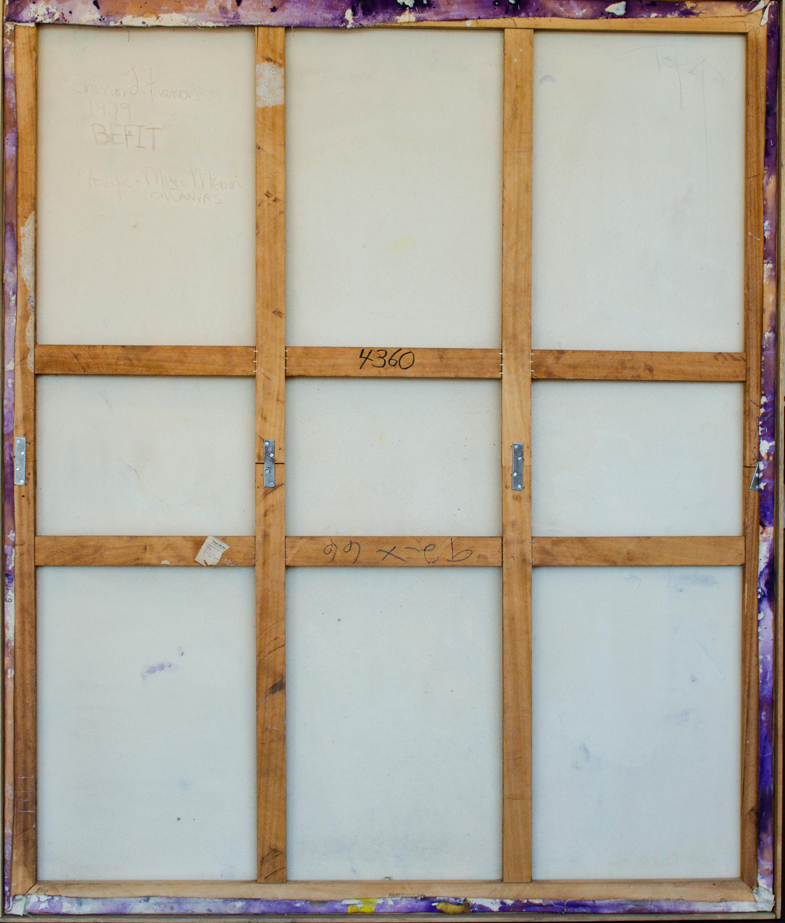SHERRON FRANCIS (AMERICAN, B. 1940)
Befit, 1979
Acrylic and mixed media on canvas
79 x 67 inches
Signed, titled and dated on the reverse

A reappraisal is long overdue for the second-generation abstract expressionists. Artists such as Helen