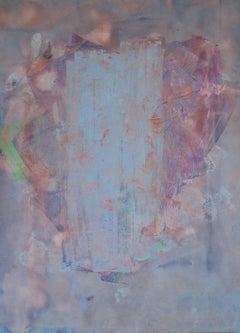"Cheating Heart" Sherron Francis, Abstract Expressionist, Light Blue, Pink, Red