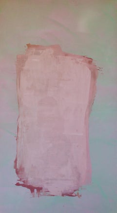 "Fat Ruby" Sherron Francis, Abstract Expressionist, Pink, Light Blue Gestural
