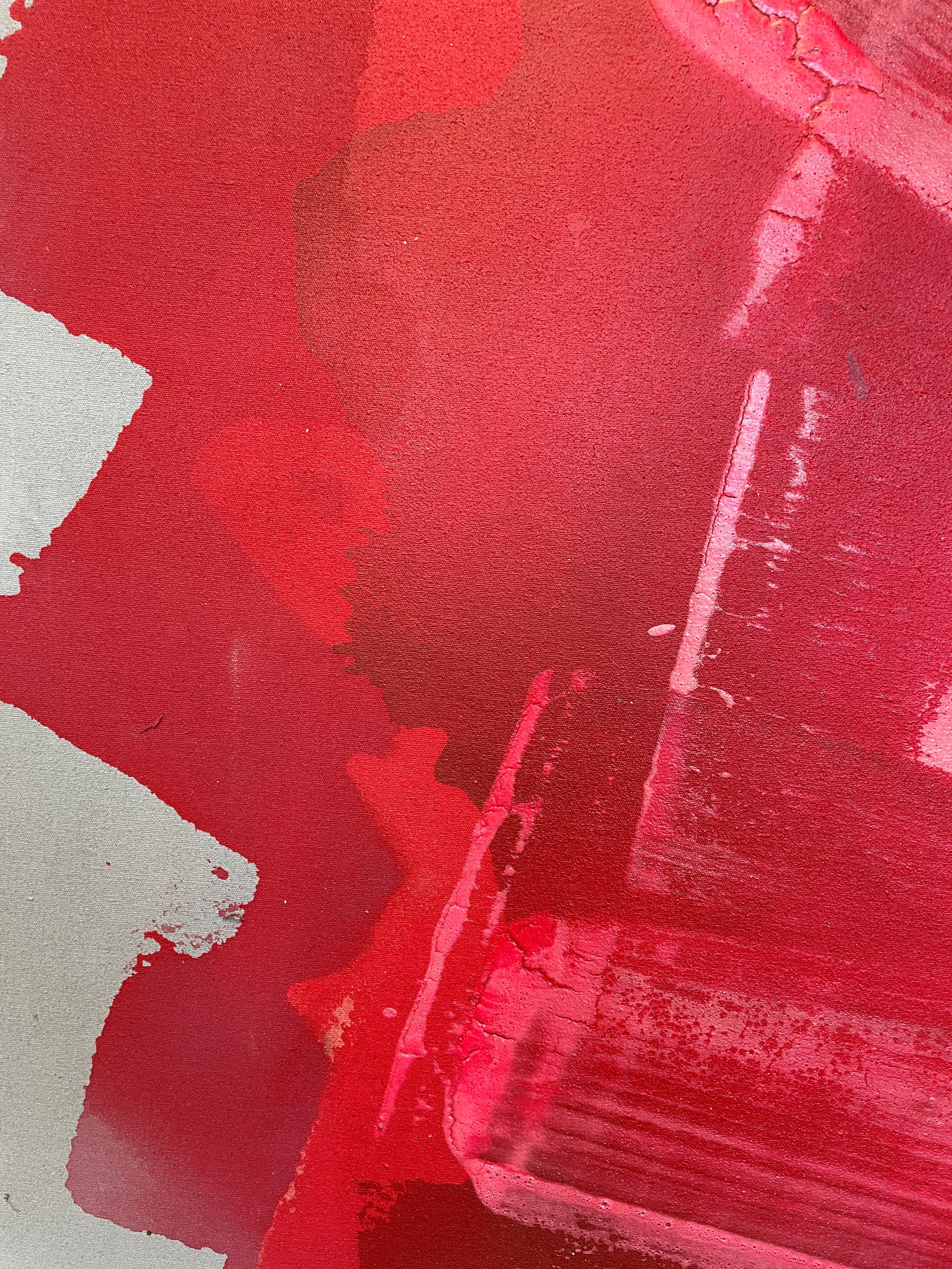 „Ohne Titel“ Sherron Francis, weiblicher abstrakter Expressionismus, blau-roter Farbfeld im Angebot 3