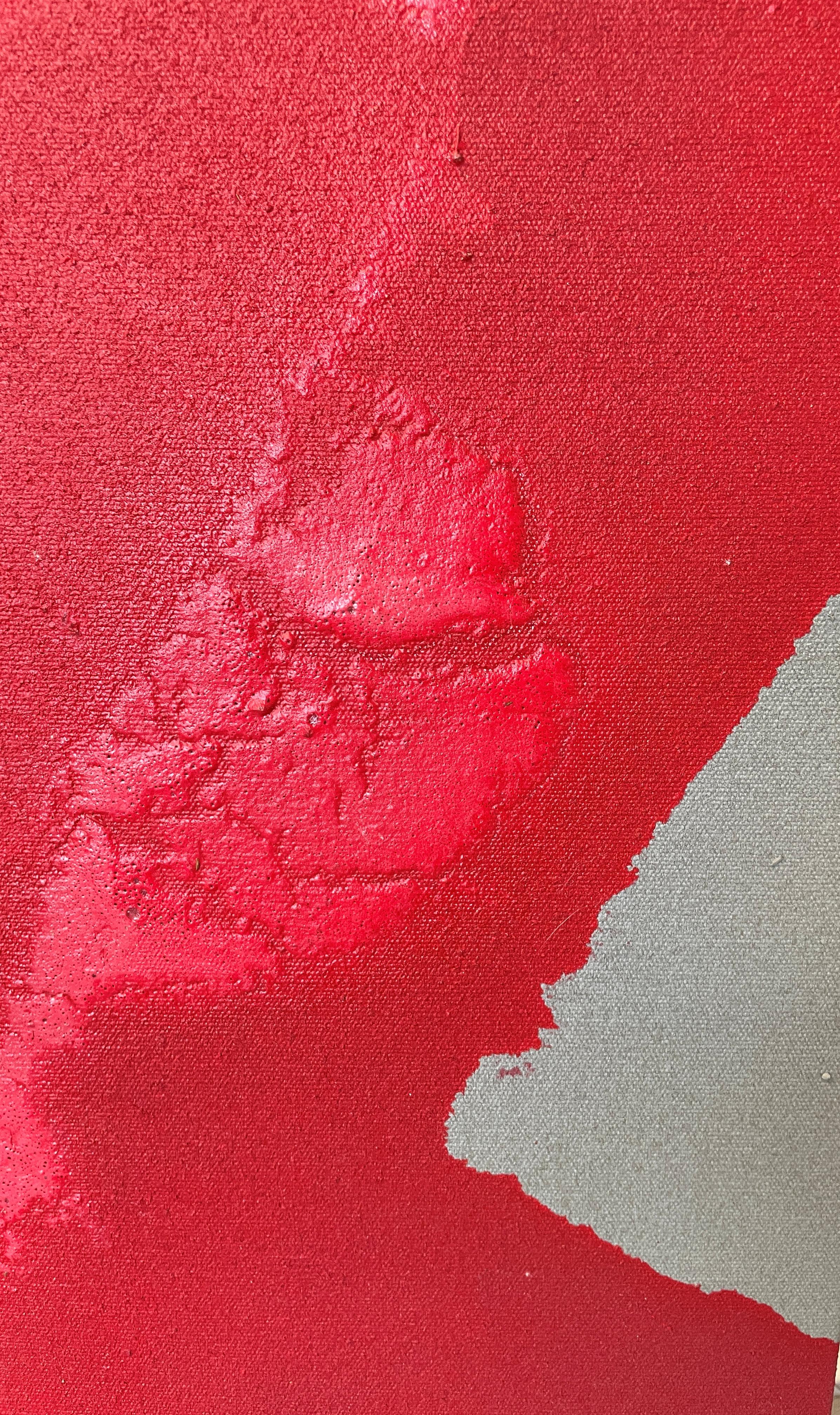 „Ohne Titel“ Sherron Francis, weiblicher abstrakter Expressionismus, blau-roter Farbfeld im Angebot 5