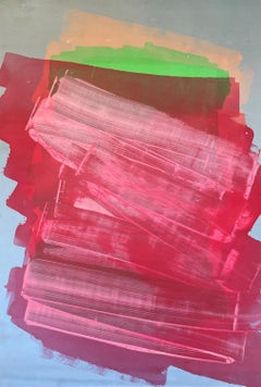 „Ohne Titel“ Sherron Francis, weiblicher abstrakter Expressionismus, blau-roter Farbfeld