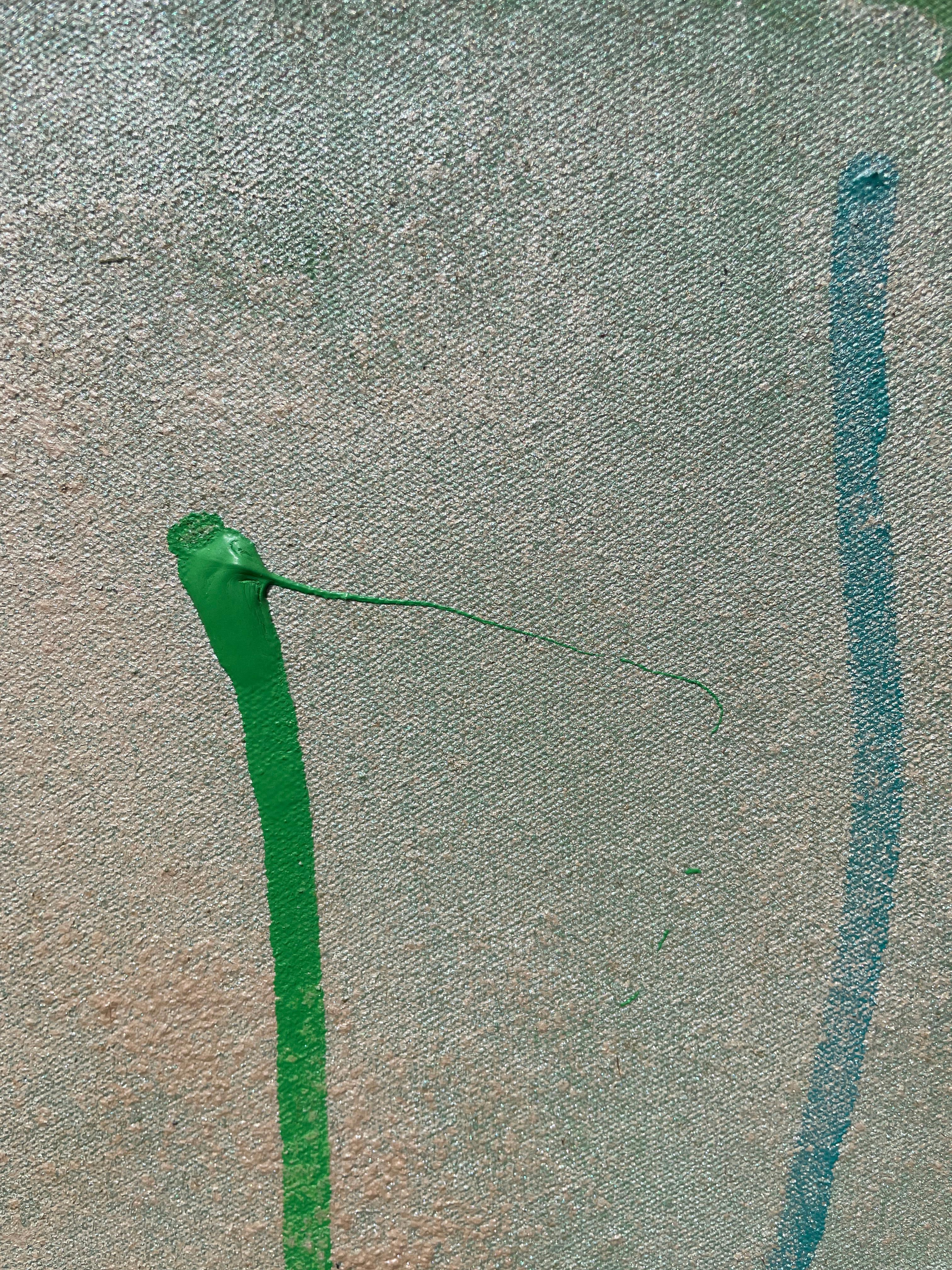 Sherron Francis, Femme expressionniste abstraite, champ de couleur or vert sans titre en vente 3