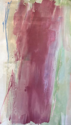 "Sin título" Sherron Francis, Expresionismo abstracto femenino, campo de color rojo verde