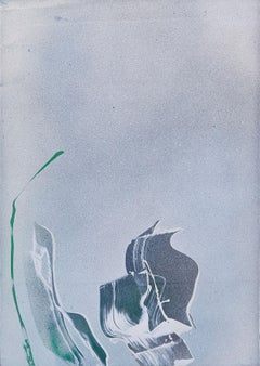 "Untitled" Sherron Francis, Subtle Color, Green and White, Gestural Abstraction