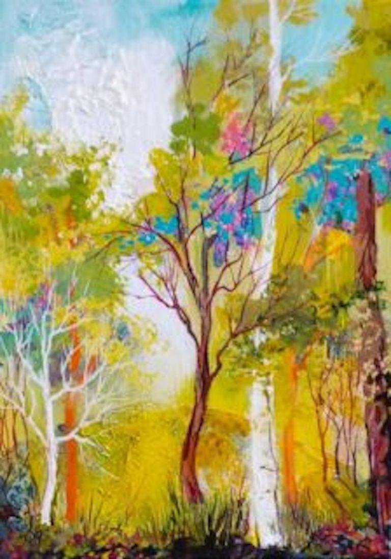 Landscape Painting Sherry Beaton-Krulle - Peinture de paysage expressionniste, « If Not Spring » (Si non le printemps)