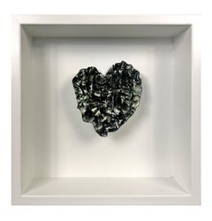 "Black Tapestry" Heart Abstract Wall Art Sculpture, 2024