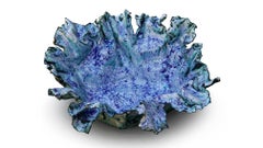 "Blue Abstract Bowl" Art Sculpture, 2023