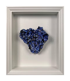 Abstrakte Wandskulptur „Definitively Blue Heart“, 2024  