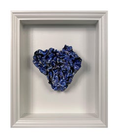Escultura abstracta de arte mural "Corazón definitivamente azul", 2024